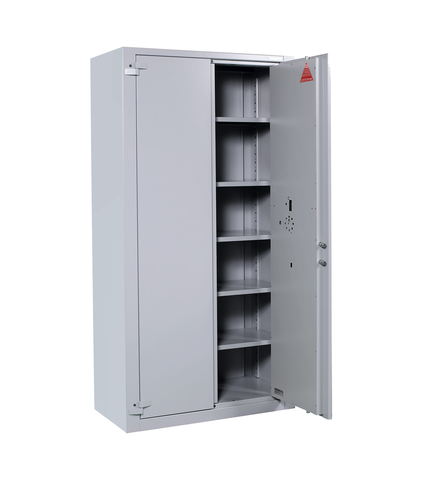 Armoire forte ignifuge L.94xP.52xH.123cm - 354 Litres / 106kg - 2 portes  serrure à clé, 2 tablettes, coloris blanc