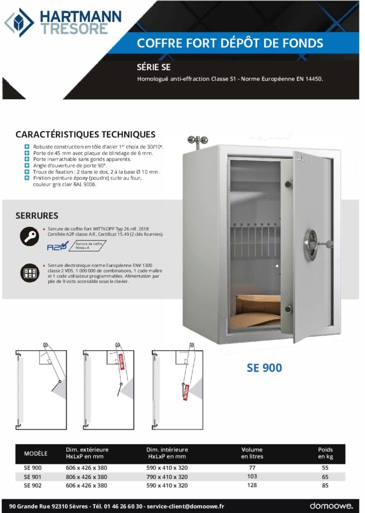 Documentation coffre tirelire Hartmann Tresore SE