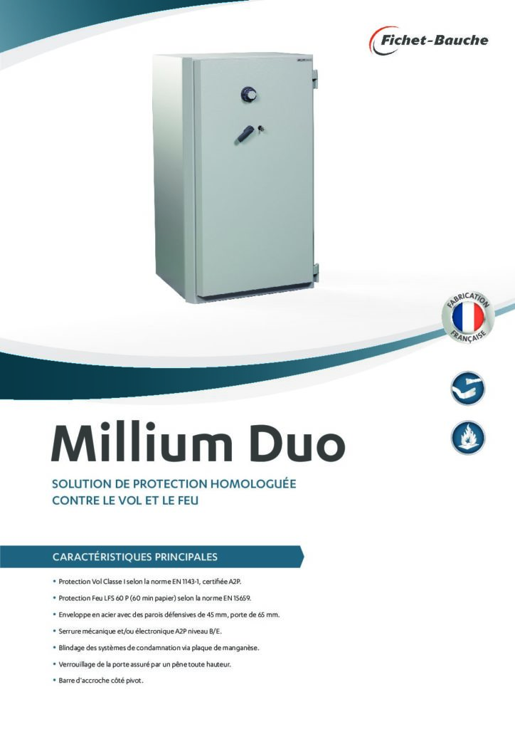 Documentation coffre-fort Fichet-Bauche Millium Duo